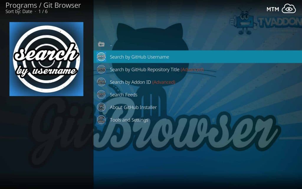 Use Search by GitHub Username if Possible for Most Accurate and Best Kodi Repositories Result