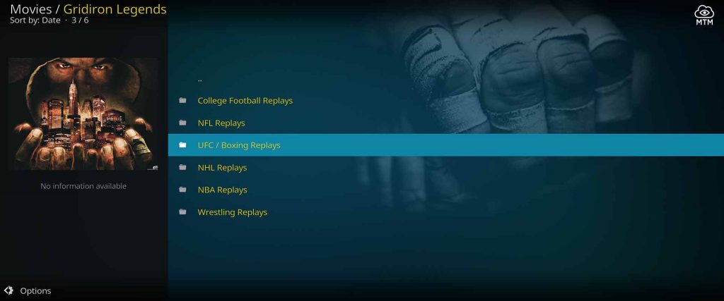 replay football, boxing, wrestling, ufc, nhl hockey, nba basketball