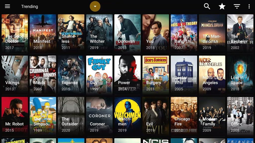 trending tv series in typhoon tv apk app on firestick