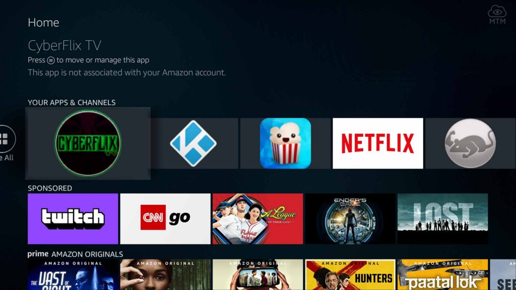 cyberflix tv apk installed on firestick 4k