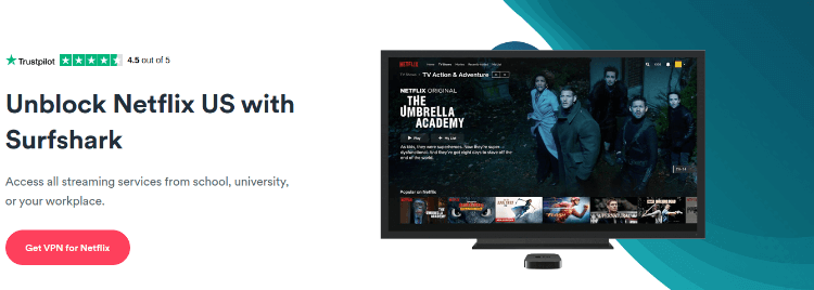 surfshark is the best vpn for netflix